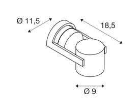 Teknisk tegning af SLV OCULUS CW væg- og loftlampe med dimensioner i millimeter for diameter og dybde.