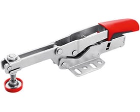 Bessey STC-HH maskinbordspænder i metal med rød håndtag og justerbar spændearm, vist vandret.