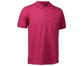 ID Identity klassisk poloshirt til kvinder i str. S, cerisefarvet med stretch og tone i tone-knapper.