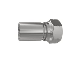 Parker 1B548 indstiksfitting i stål til 3/8" slange med 1/2" BSP-omløber, vist skråt fra siden.