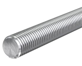 Gevindstang M8, 120mm lang, elforzinket af jern med synlige gevind på en hvid baggrund.