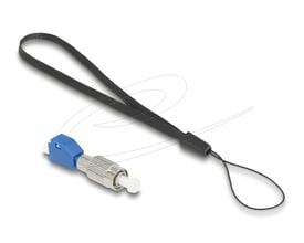 Delock fiberoptisk fejlfinder med blå stikdel, metalgevind og sort håndledsrem.