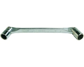 Ironside lednøgle på 17 x 19 mm med to drejelige ringhoveder, vist fra siden.