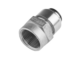 Roth overgangsmuffe i rustfrit stål AISI 316 med 28mm udvendig rørdimension og 3/4" indvendigt gevind.