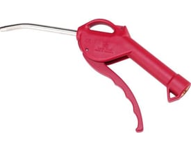 Rød Rectus blæsepistol med 8 mm bøjet metalrør og ergonomisk håndtag på hvid baggrund.