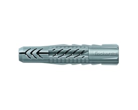 Fischer UX 12 x 70 mm universaldybel i grå plast med udvidende egenskaber og anti-rotations modhager.