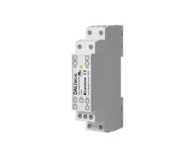 Jumitech DALI input modul, hvidt DIN-skinne modul til 230V afbryder, med 4 programmerbare indgange og grøn LED.