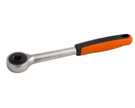 Bahco skraldenøgle 8195-R med 1/2" firkant og 260mm længde, matforkromet med orange greb.