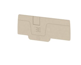 Weidmüller endeplade AEP 3C 4 i beige Wemid materiale, med PUSH IN teknologi og 4mm2 størrelse.