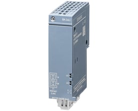 Siemens SIMATIC BUSADAPTER BA LC/FC mediekonverter med 1x LC glasfiber og 1x FastConnect socket til Profinet, vist forfra.