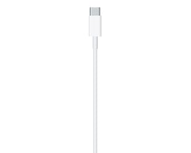 Apple USB-C til Lightning-kabel, 1 meter langt, hvidt, med USB-C-stikket synligt på hvid baggrund.