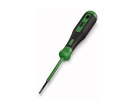 Et enkelt Wago betjeningsværktøj type 1 med delvist isoleret skaft og 2,5 x 0,4 mm klinge.