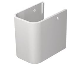 Duravit happy d.2 halvsøjle i hvid wonderglaze finish, viser et elegant og minimalistisk design med rene linjer.