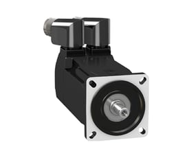 Schneider Electric MH3 servomotor med 1,4Nm moment og 6000rpm hastighed, udstyret med IP67-beskyttelse og 90 graders stikforbindelse.