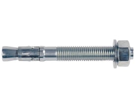 Fischer betonanker FBN II M6x50 mm, elforzinket med møtrik og skive, klar til montering.