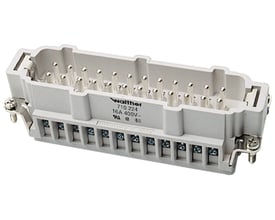 Grå Procon B stikindsats med 24 poler og skrueklemmer til 16A, 500V fra Walther.