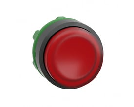 Schneider Electric lampetrykhoved ZB5 LED i rød med grå og grøn ring, Ø 22 mm kunststof frontring.