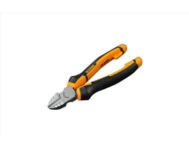Ironside HD-sidebidetang på 180 mm med sort og orange 2-komponentgreb, vist skråt med klippehovederne åbne.