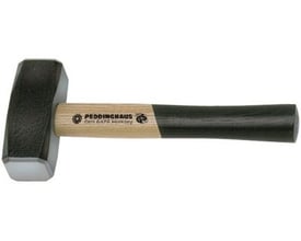 Peddinghaus mukkert på 1000 gram set fra siden. Skaftet er af asketræ med sort greb og viser prægningen DIN 5475 Hickory.