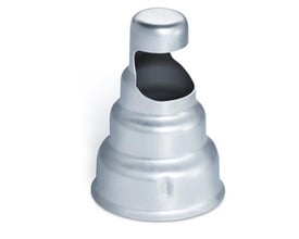 Steinel 10 mm lodde reflektordyse i metal på hvid baggrund, designet til plastfilm og presenninger.