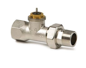 Siemens VD120CLC lille 2-vejs ventil i krom med messing top, DN20, PN10 og kv 0.25-2.6.