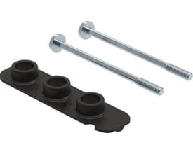 Festo pakningssæt til LK10-ventiler med M7-gevind, bestående af én aluminiumspakning og to skruer.