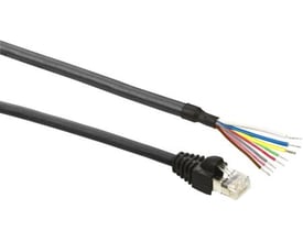 Schneider Electric Modbus ledning med RJ45 stik og 3 meters længde, med synlige indre ledninger.