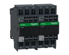 Schneider Electric TeSys D reverseringskontaktor med 12A, 24V DC spænding og 3-polet konfiguration.