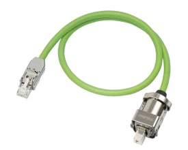 Siemens signal kabel 6FX8002-2DC00-1BJ0, 18 meter langt med grønt kabel og IP20 stik på begge ender.