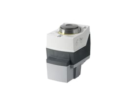 Siemens SAS61.53 ventil aktuator med 400N, 24V AC/DC og modulerende funktion, vist på hvid baggrund.