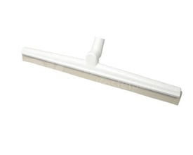 Roliba gulvskraber i hvid plast med 600 mm bredt dobbelt skrabeblad og drejeled, isoleret på hvid baggrund.