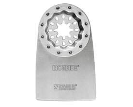Ironside 52 mm spartel/kniv til multicutter med bredt, fladt metalblad og Starlock-optag.