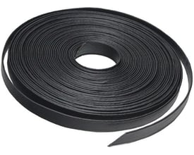 GreenMax gummi opbindingsbånd, 40 mm bredt og 25 meter langt, vist som en sort rulle med lærredsforstærkning.