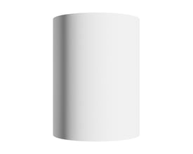 Hvidt, rundt SpectrumLED Orbito overfladearmatur på 10 W med glat, cylindrisk kappe og varm hvid belysning.