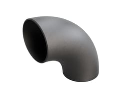 Grå 90° bøjning i P235GH-TC1 stål med dimensionerne 193,7x5,6 mm og en radius på 270 mm.