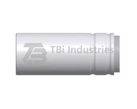 Teknisk Belysnings Industri cylindrisk gaskop, 20mm NW og 56.2mm længde, forniklet materiale.