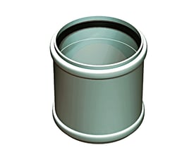 Glynwed ht-pp skydemuffe Ø40 mm i hvid polypropylen, designet til afløbsinstallationer i bygninger.