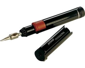 Wareco Professional gasloddekolbe med 10-60W effekt og indbygget tænding i sort plast med rød detalje og afmonteret hætte.