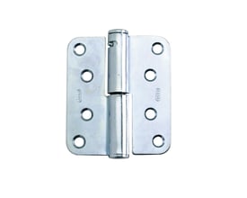 Assa Abloy fjederhængsel model 2248 h, 110 x 41 x 2,0 mm, set forfra med sølvfarvede hængselplader.
