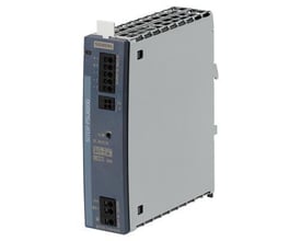 Siemens SITOP PSU6200 strømforsyning, 3.7 A NEC klasse II med 24 V output og input på 120-230 V AC/DC, vist isoleret.