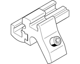 Festo monteringsbeslag SMBZ-8-125/320 i anodiseret aluminium til cylindre med trækbånd og type 8 slot.