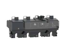 Schneider Electric TM160DC 4-polet termisk-magnetisk relæenhed til ComPacT NSX, med tydelig mærkning af 175-250A og indstillingsmuligheder.