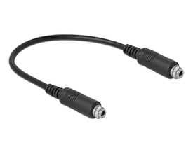 DeLock kabel med 3,5 mm hun-stik i begge ender, ideel til lydforlængelse og panelmontering på 25 cm.