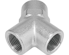Festo Y-forskruning NPFC-Y-3G14-F, en Y-formet kobling med tre gevindede tilslutninger, lavet af forniklet messing til trykluftsystemer.