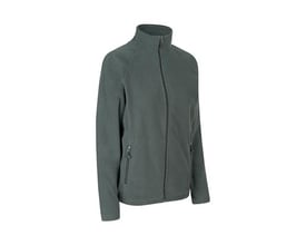 ID Identity dame fleece cardigan i grå med lynlås foran og to sidelommer med lynlås.