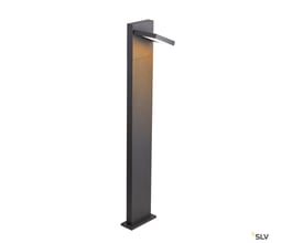 SLV ABRIDOR POLE 100 LED bedlampe i antracit med slankt, firkantet stel og drejbart lampehoved.