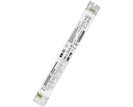 Nærbillede af Osram Quicktronic QTP-Optimal HF-spole med tydelig produktinformation og tilslutningsdiagrammer.
