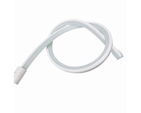 Fleksibel hvid LEDlife RGB 16x16 Neon Flex LED strip med 16mm bredde og en monteringsklips i enden.