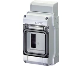 Grå KV gruppetavle KV 3M IP54 af termoplast med mærket HENSEL, egnet til udendørs brug.