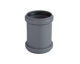 Grå HT-PP skydemuffe fra Ostendorf med en diameter på 75 mm og PN 10, egnet til afløb.